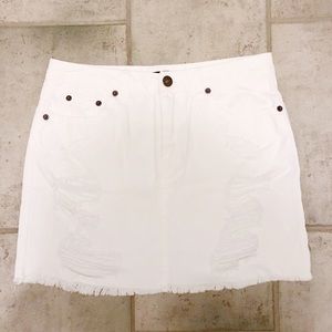 Forever 21 White Denim Skirt